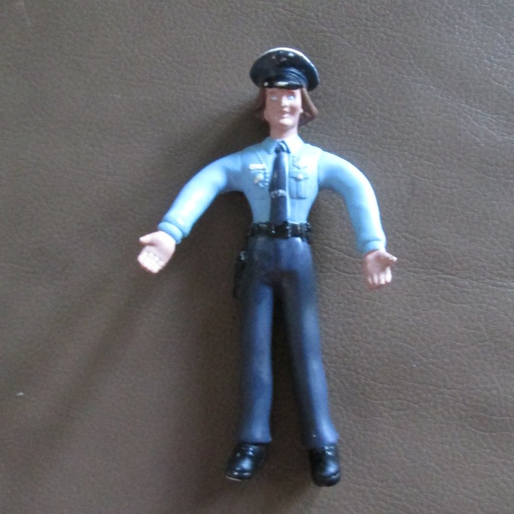 Vintage Female Police Cop Poseable Toy Figure 5"
